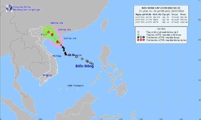 Bão số 2 có thể gây mưa lớn kéo dài ở Bắc Bộ và Bắc Trung Bộ - Ảnh 1.