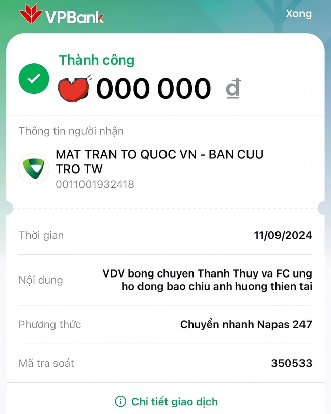 Thanh Thúy và fan ủng hộ đồng bào bị ảnh hưởng bởi cơn bão số 3, 123b, trang chủ 123b